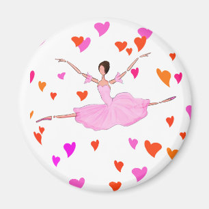 Imán Bailarina bailando en Corazones Coloridos