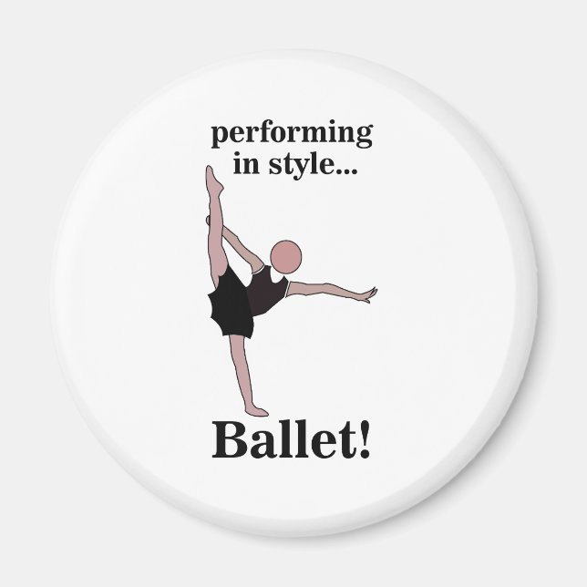 Imán Bailarina Bailarina de Ballet que Actúa con Estilo (Frente)