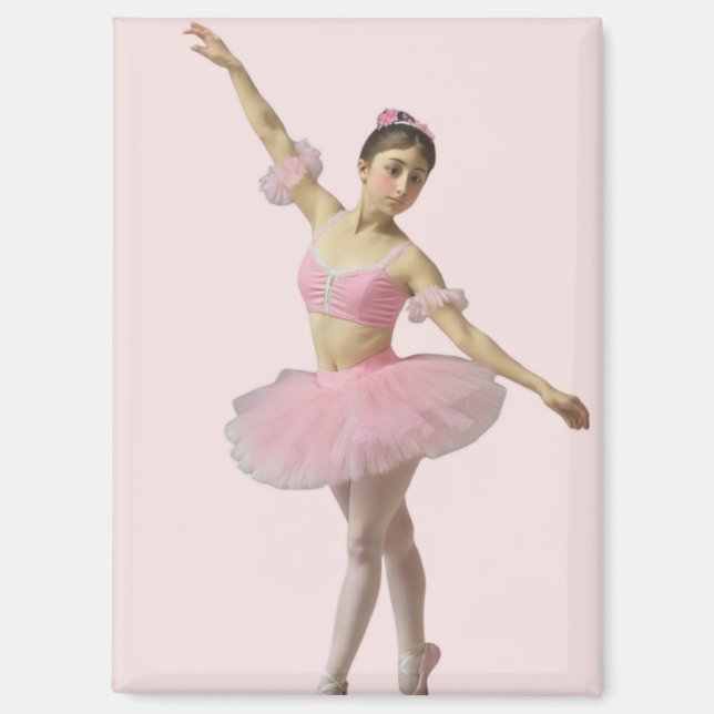 Imán Bailarina con tutú rosa (Anverso)