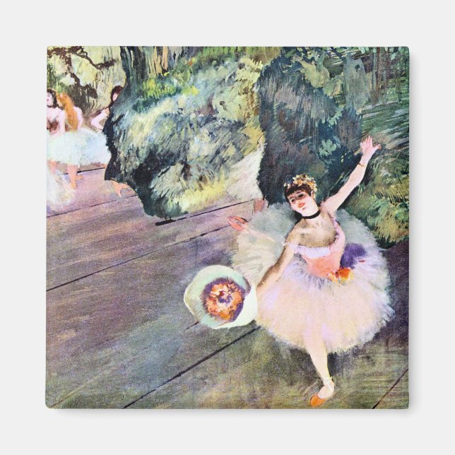 Imán Bailarina con un Bouquet de flores de Edgar Degas (Frente)