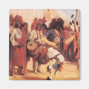 Imán Bailarina de búfalo de nativos americanos de época