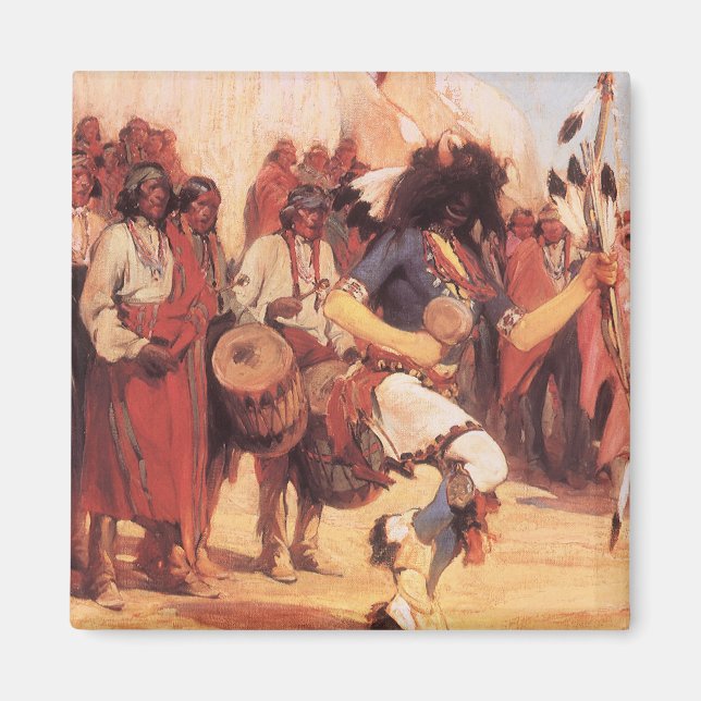 Imán Bailarina de búfalo de nativos americanos de época (Frente)
