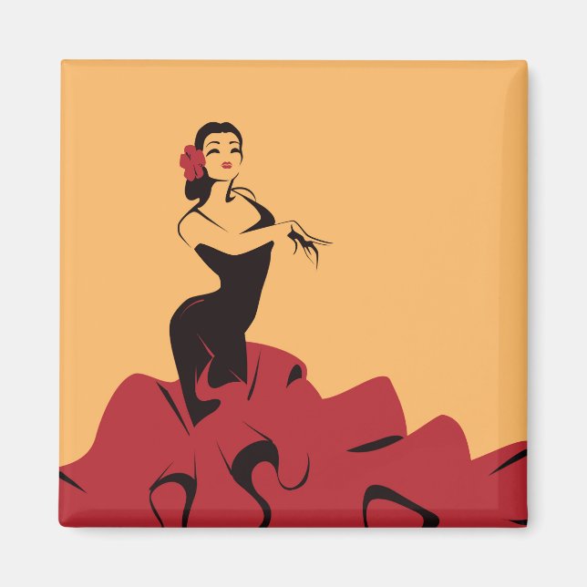 Imán bailarina de flamenco en una posición espectacular (Frente)