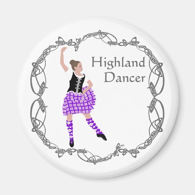 Imán Bailarina de las Highlands escocesas Nudo celta Pú (Frente)