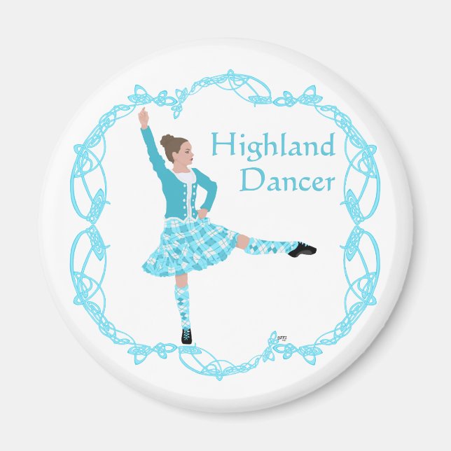 Imán Bailarina de las Highlands escocesas Nudo celta Tu (Frente)