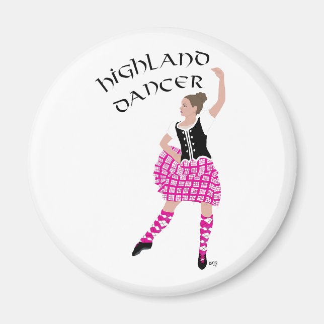 Imán Bailarina de las Tierras Altas Rosa (Frente)