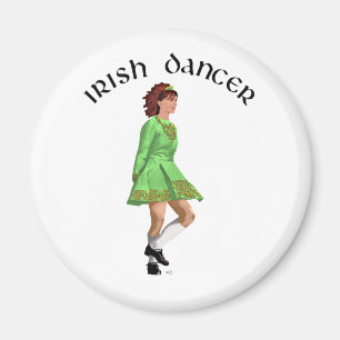 Imán Bailarina de paso irlandesa con vestido verde