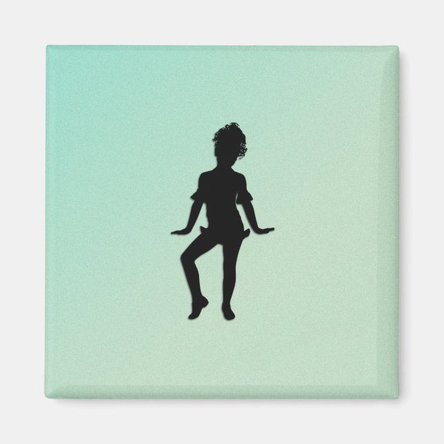 Imán Bailarina verde más linda  (Frente)