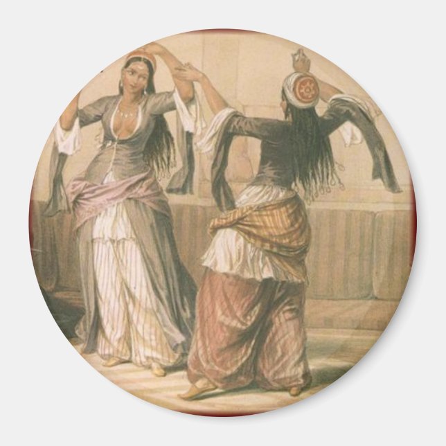 Imán "Bailarinas Belly de época" (Frente)