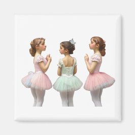 Imán Bailarinas con tutús de colores suaves