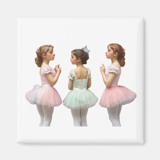 Imán Bailarinas con tutús de colores suaves (Frente)