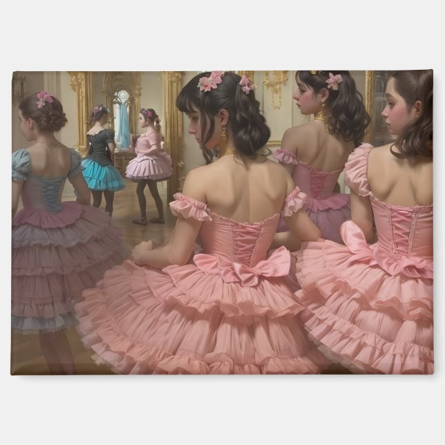 Imán Bailarinas en una gran sala de estilo rocóco (Anverso)