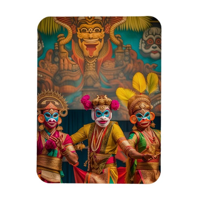 Imán Bailarinas enmascaradas de Bali en Indonesia (Vertical)
