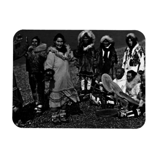 Imán Bailarines esquimales Alaska Eskimo de Estados Uni (Horizontal)