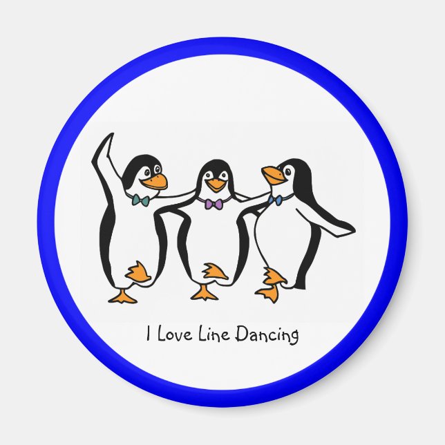 Imán Baile de línea: Pingüinos bailando (Frente)