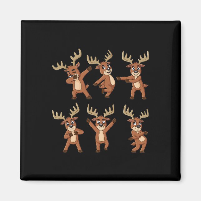 Imán Baile de renos Navidades de danza de niños (Frente)