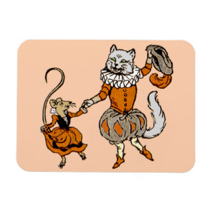 Imán baile del ratón con un gato