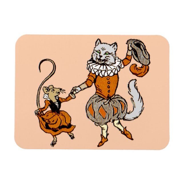 Imán baile del ratón con un gato (Horizontal)
