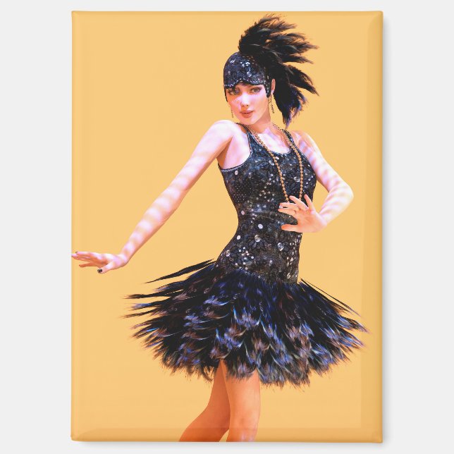 Imán Baile Flapper Vintage (Anverso)