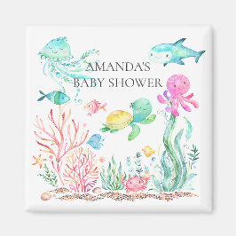 Imán Bajo el mar Baby Shower Favor Magnet