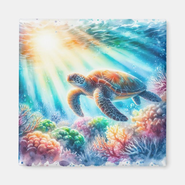Imán Bajo el océano, la tortuga marina (Frente)