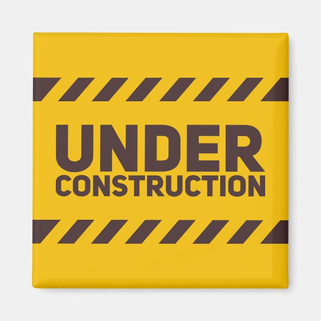 Imán Bajo el Rótulo de la calle de construcción gráfico (Frente)