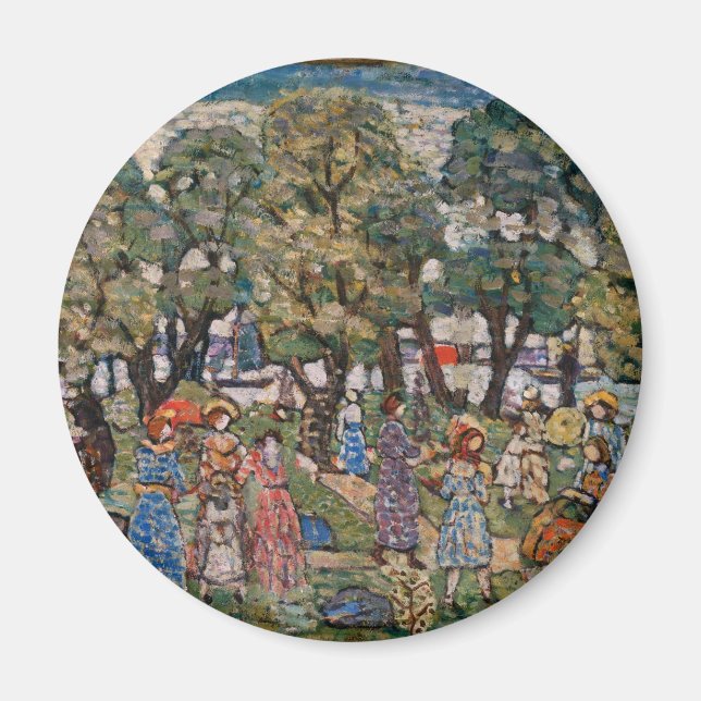 Imán Bajo los árboles de Maurice Prendergast, Bella Art (Frente)