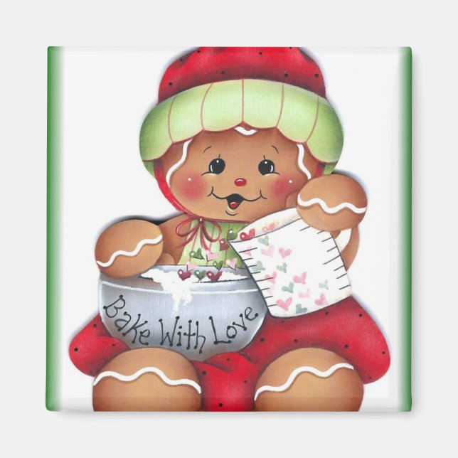 Imán Bake con amor Gingerbread (Frente)