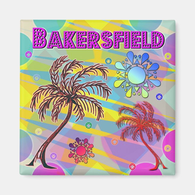 Imán Bakersfield Feliz y Esperanza Magnet (Frente)