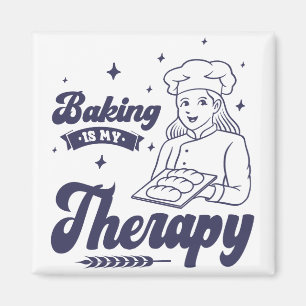 Imán Baking Es Mi Terapia, Divertidos Regalos De Chef D