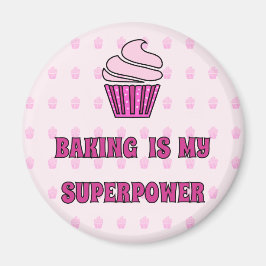 Imán Baking superpower quequitos rosados