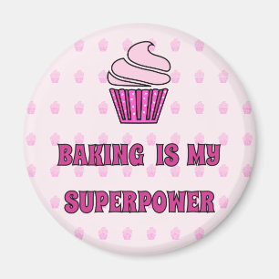 Imán Baking superpower quequitos rosados