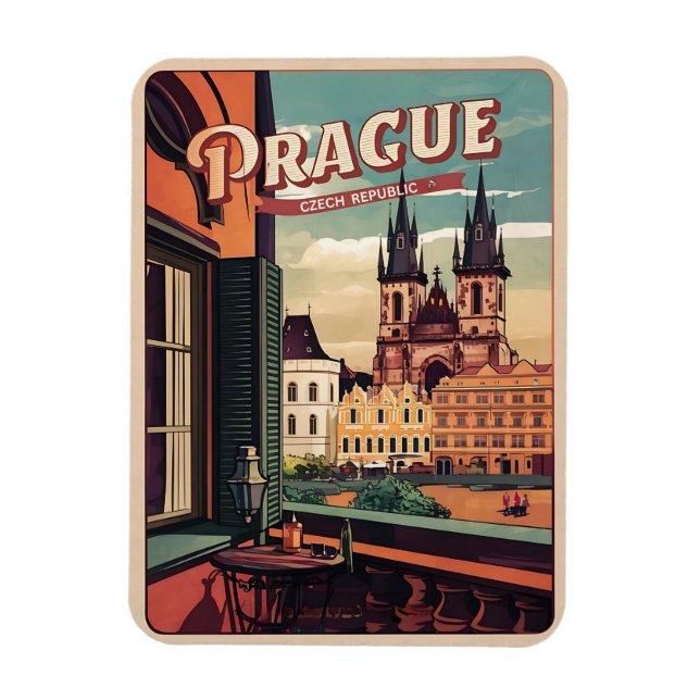 Imán balcón de regalos de la república checa de praga d (Vertical)