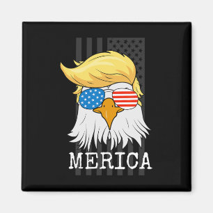 Imán Bald Eagle 4 De Julio Trump Bandera Estadounidense