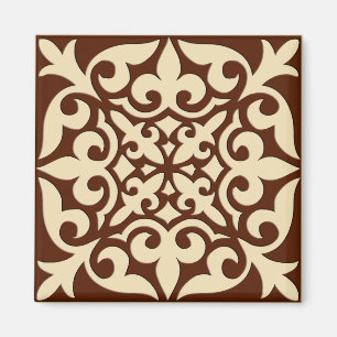 Imán Baldosa marroquí - marrón chocolate y beige
