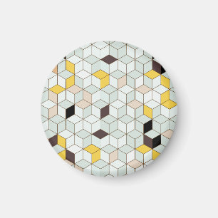 Imán Baldosas de época, motivos geométricos de blanco n