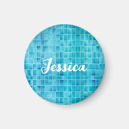 Imán Baldosas de vidrio azul bloques de vidrio mosaico 