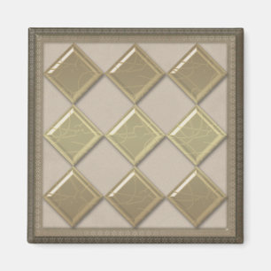 Imán Baldosas de vidrio color beige 3D