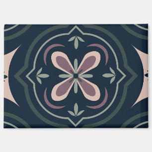 Imán baldosas geométricas florales de color terroso