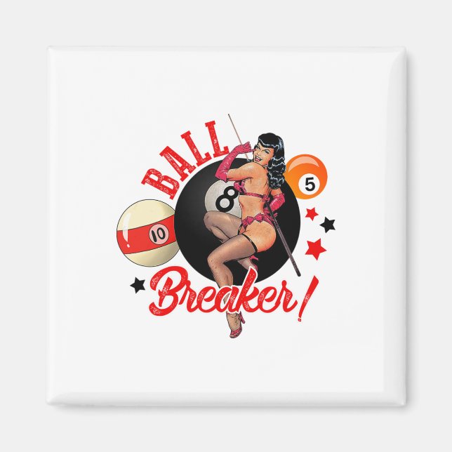 Imán Ball Breaker Funny Pool Player Billiard Lover Bill (Frente)