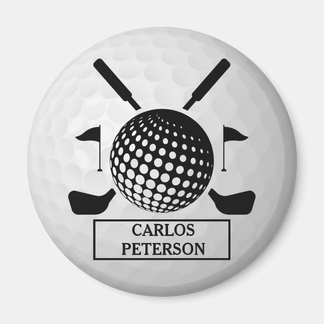 Imán Ball de golf de nombre personalizado (Frente)