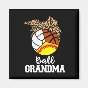 Imán Ball Grandma Softball Volleyball Baloncesto Leopar