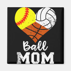 Imán Ball Mom Funny Sofeyball Volleyball Baloncesto Mam