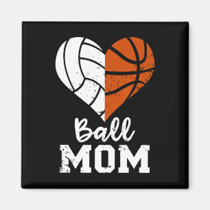 Imán Ball Mom Heart Fun Voleibol De Básquetbol Mamá