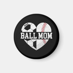Imán Ball Mom Shirt Heart Graciosa Béisbol