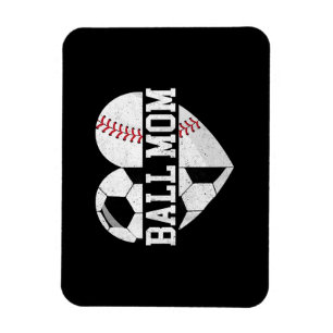 Imán Ball Mom Shirt Heart Graciosa Béisbol