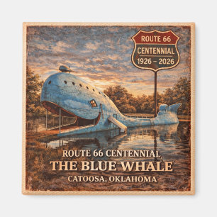 Imán Ballena Azul Catoosa Ruta 66 Decoración de Nevera