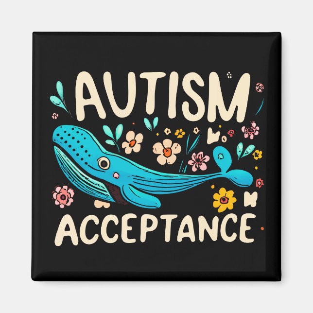 Imán Ballena de aceptación de autismo (Frente)