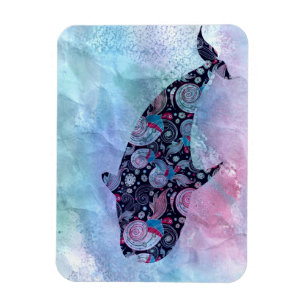 Imán Ballena de silueta ornamental