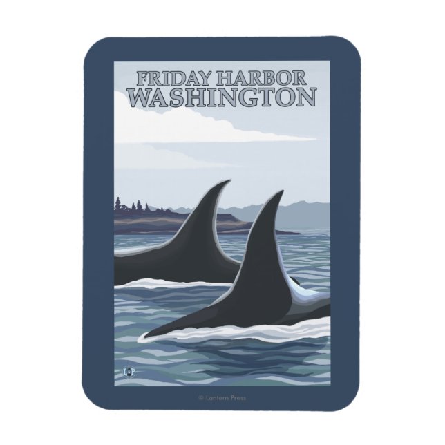 Imán Ballenas Orca #1 - Puerto del viernes, Washington (Vertical)
